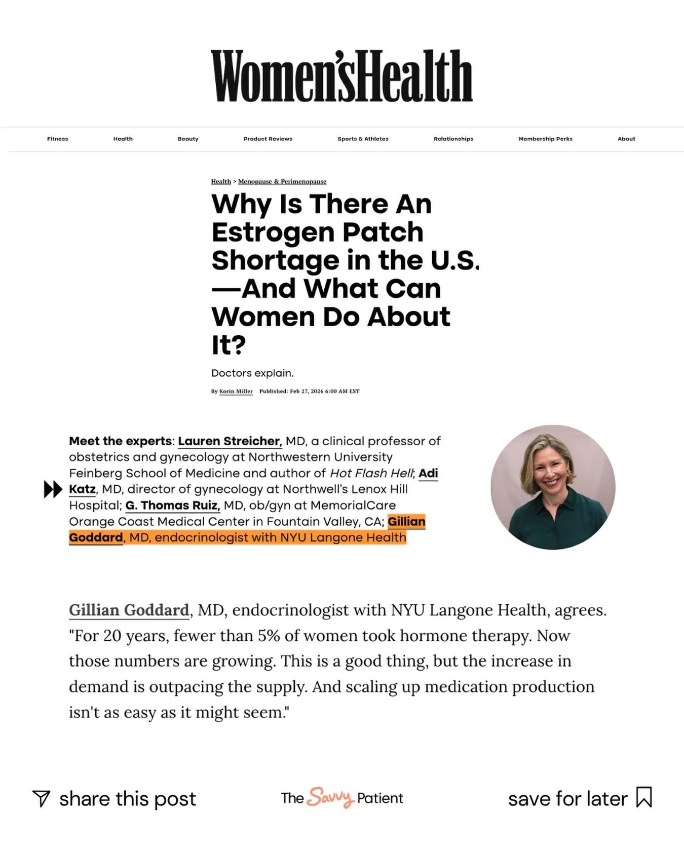 It&rsquo;s a hot topic, so the more information you have, the better! 

More women are turning to hormone therapy, but supply isn&rsquo;t always keeping up. 🩺  A recent article highlights the nationwide estrogen patch shortage and what it means for 