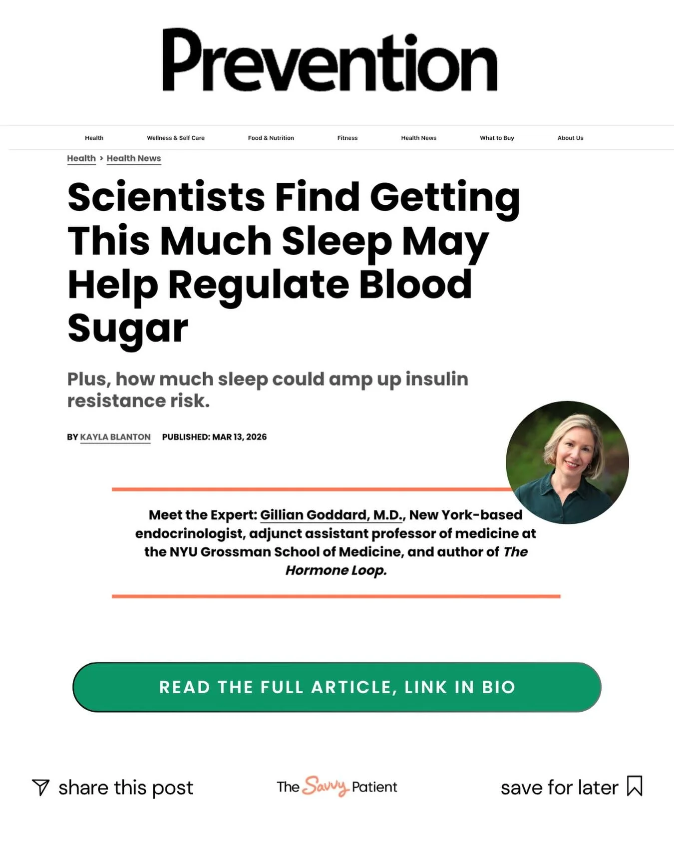 Sleep plays a major role in how your body manages blood sugar too. 😴🩺 

Poor sleep can disrupt insulin sensitivity and make it harder for the body to regulate blood sugar levels. New research highlights how getting the right amount of sleep may sup