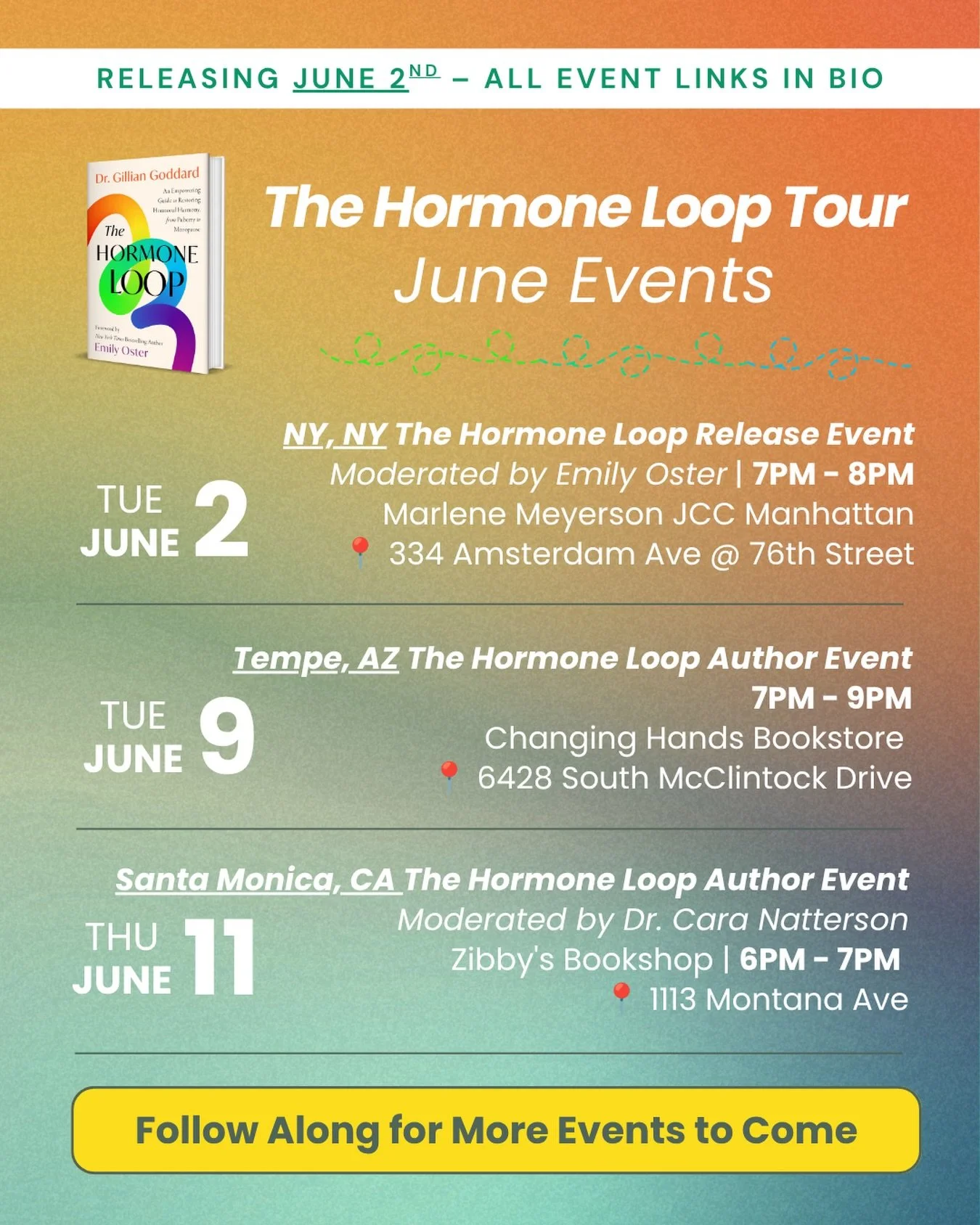 The Hormone Loop releases in ONE WEEK 🎉
Can you believe it? Raise your hand in the comments if you&rsquo;ve pre-ordered or coming to an event!

Come celebrate with me at upcoming book events in NYC, Arizona, and LA, including release night in New Yo