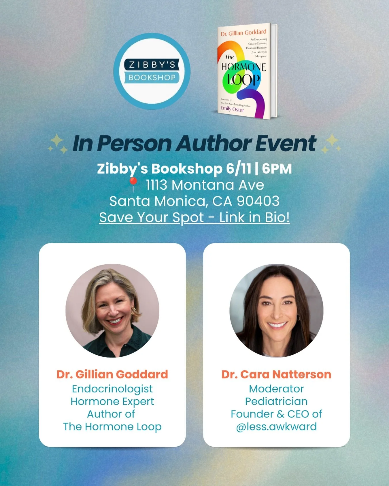 If hormones affect everything from energy to mood to metabolism, why does it still feel so hard to understand it all? Don&rsquo;t be out of the loop! 

Save your spot on Thursday June 11th at @zibbysbookshop in Santa Monica for an in person author ev