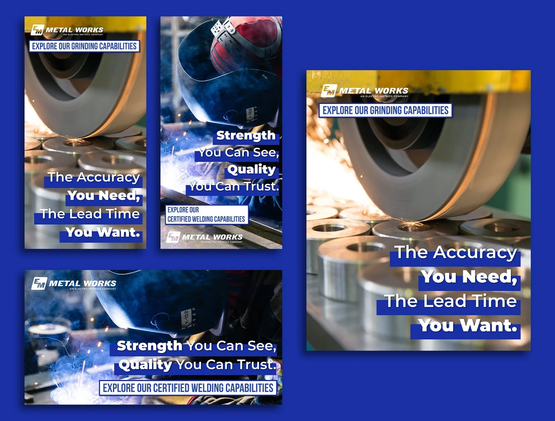 Electro Metrics Metalworks, Welding and Grinding Google Display Ad Set, 2025