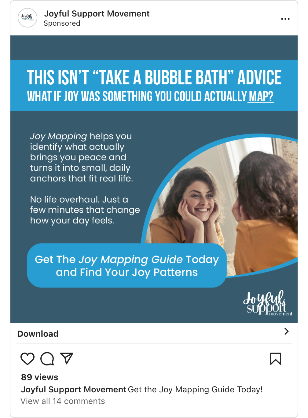 Joyful Support Movement, Joy Mapping Guide Instagram Ad, 2025