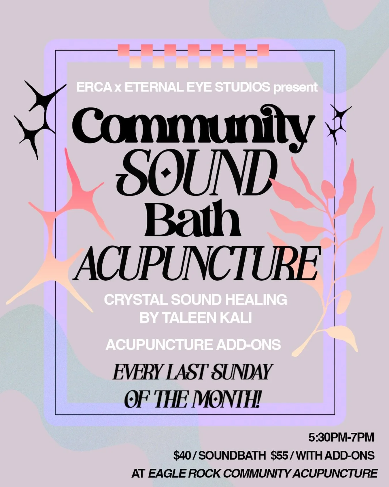 Our soundbath journey continues this Sunday, February 22nd as part of our MONTHLY acupuncture soundbaths EVERY LAST SUNDAY of the month in collaboration with @ercaclinic! 

We can&rsquo;t wait to see your wonderful faces and continue to serve our ama