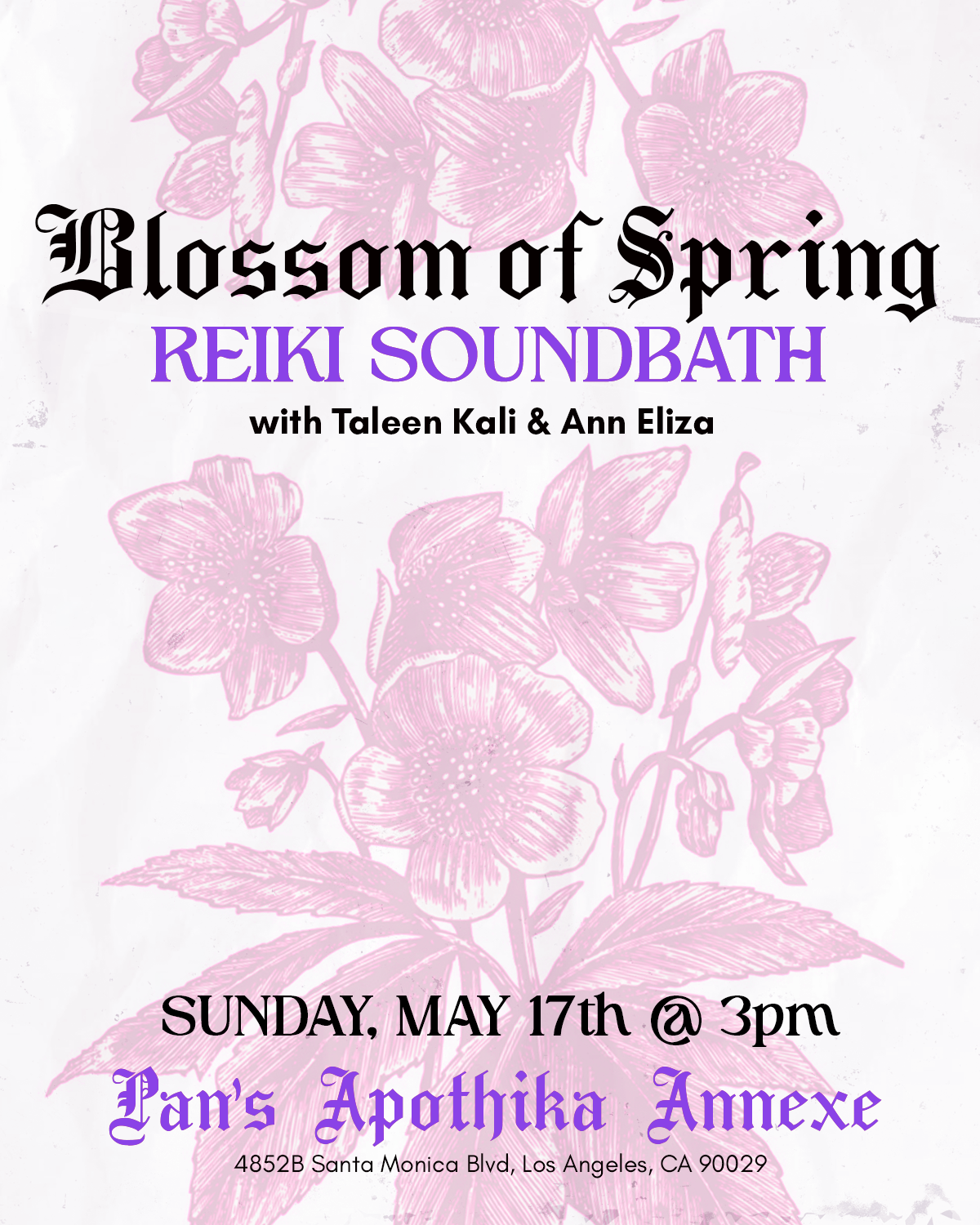 Blossom of Spring Reiki Soundbath at Pan's Apothika