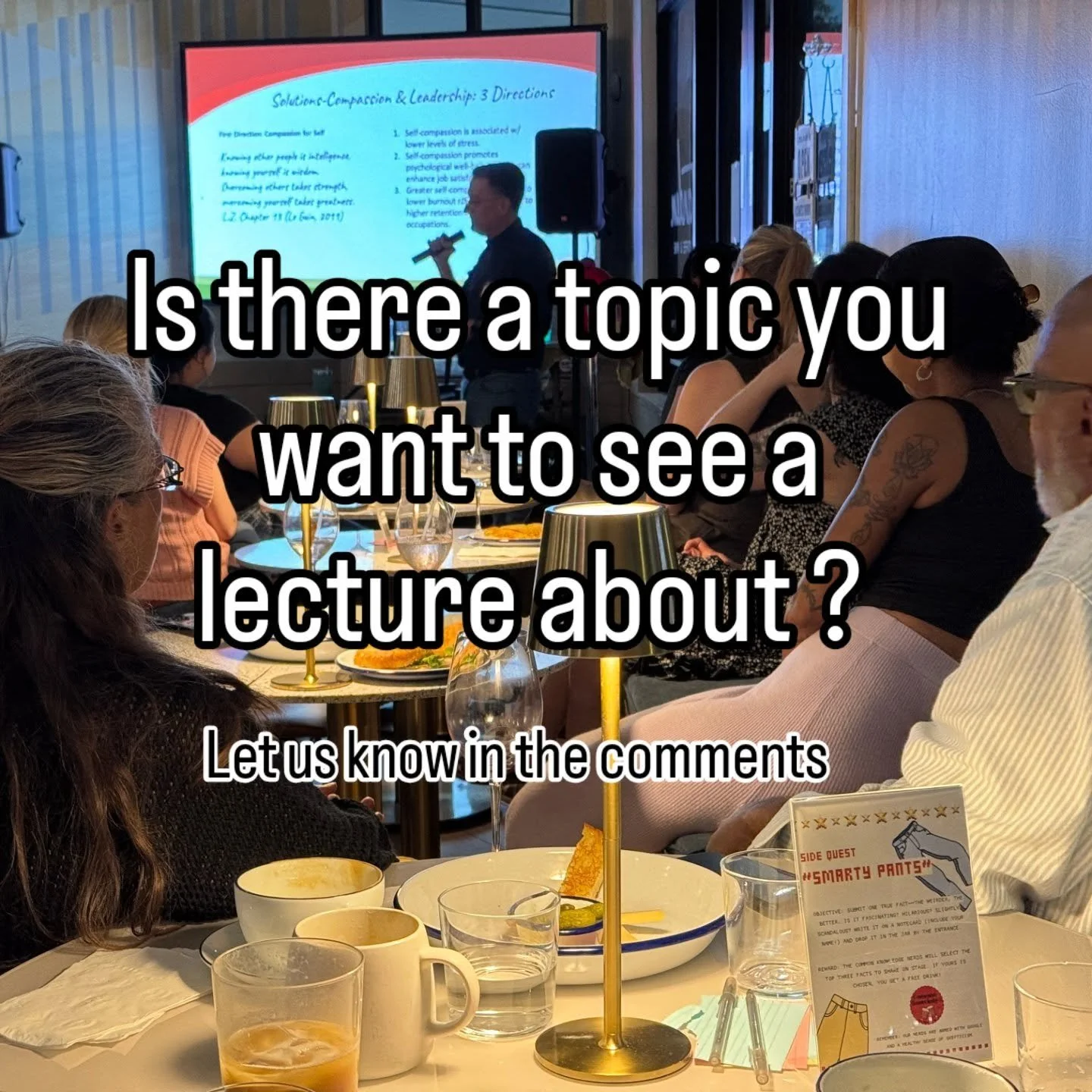 Is there a topic you wish you could learn more about? This is your chance. Chime in down in the comments and let us know.