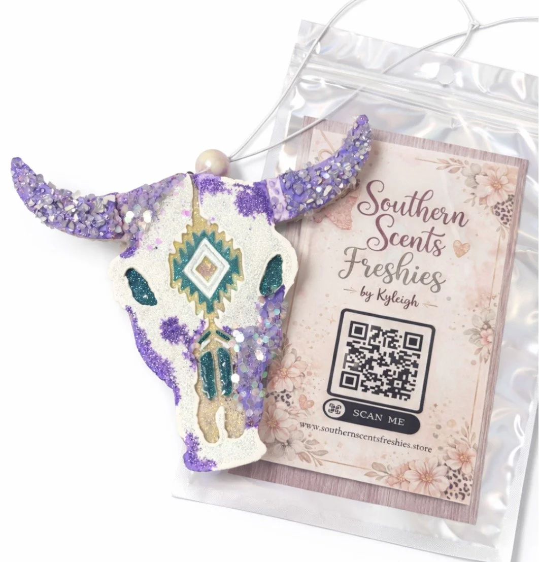Boho Bull Skull Car Freshie