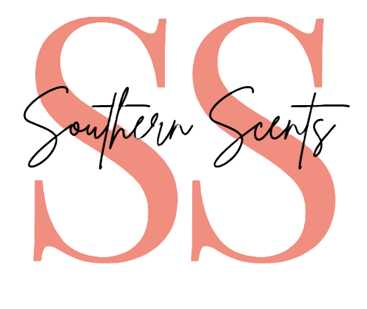 Logo with large pink cursive letters S S and black script text in the middle reading "southern scents"