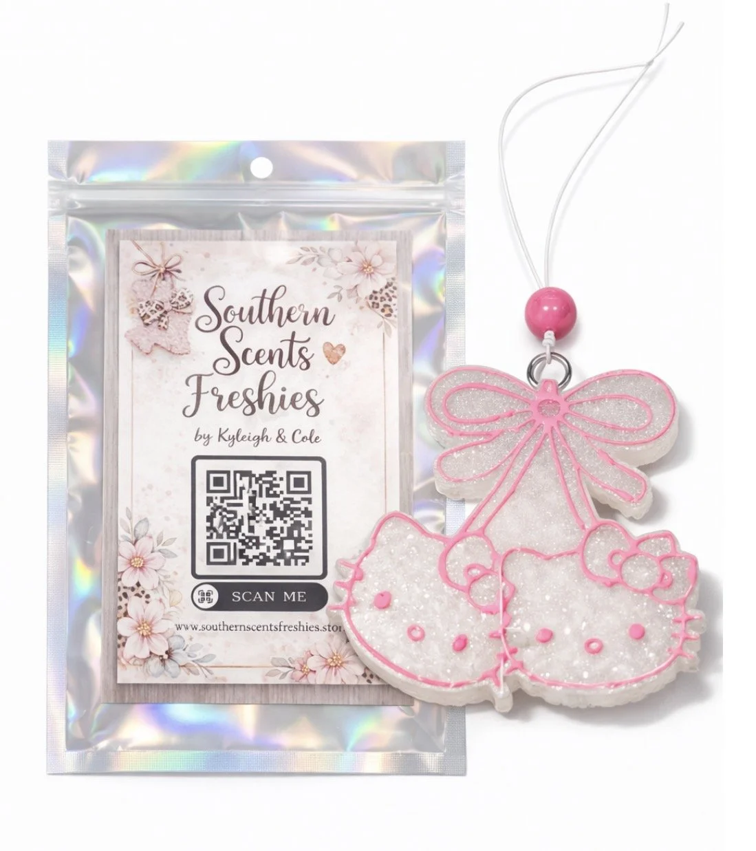 Twin Kitty Glitter Car Freshie