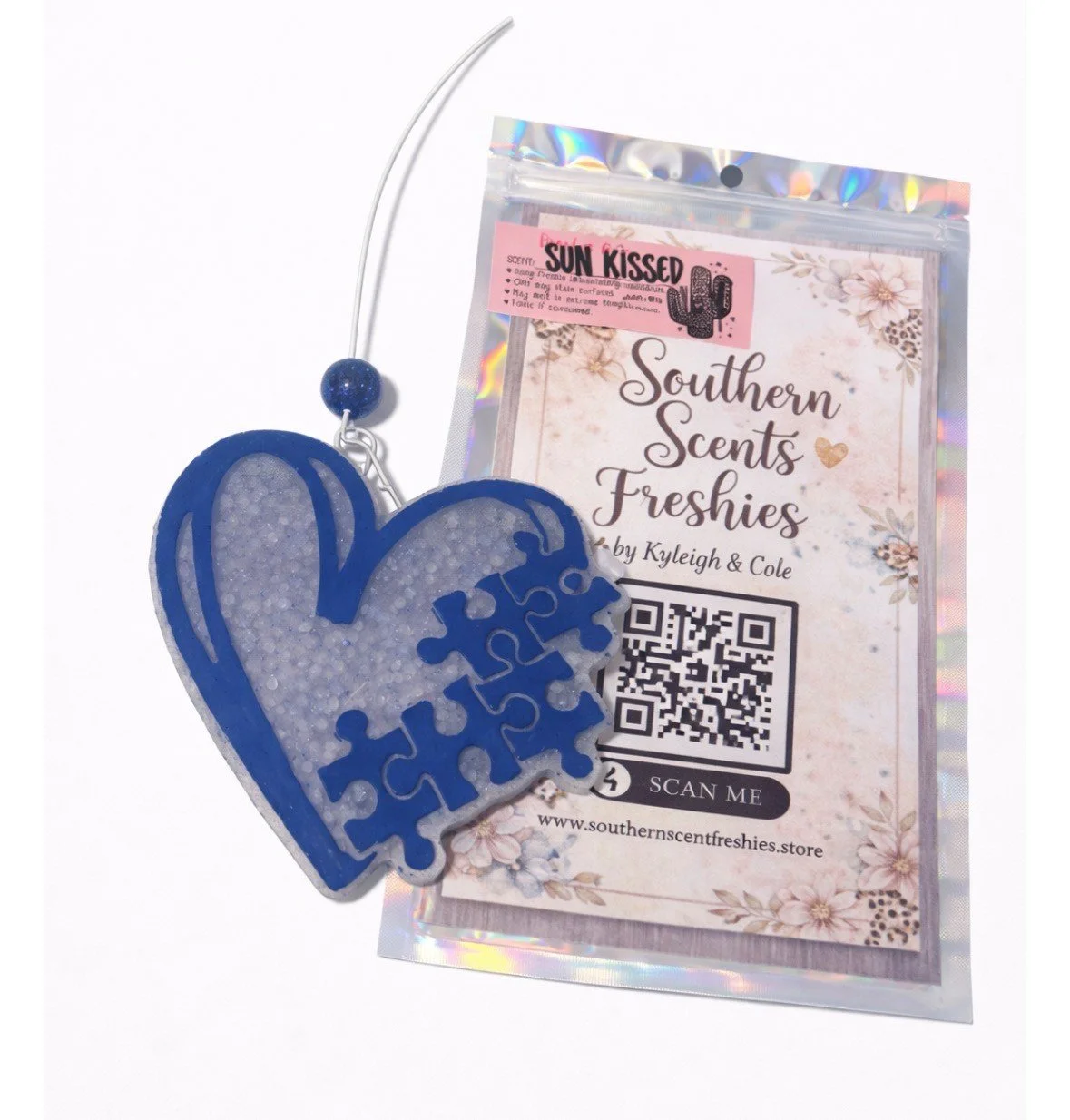 Sun Kissed Heart Puzzle Car Freshie