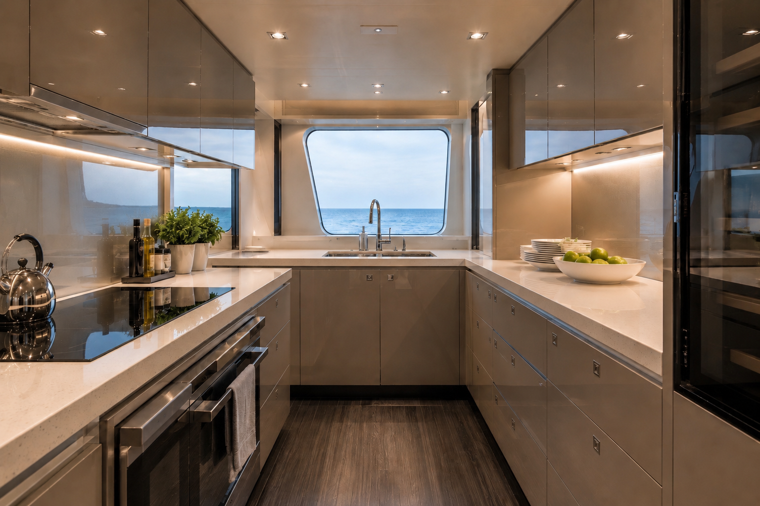 Professional yacht galley cleaning and detailing services in Nassau, Bahamas.