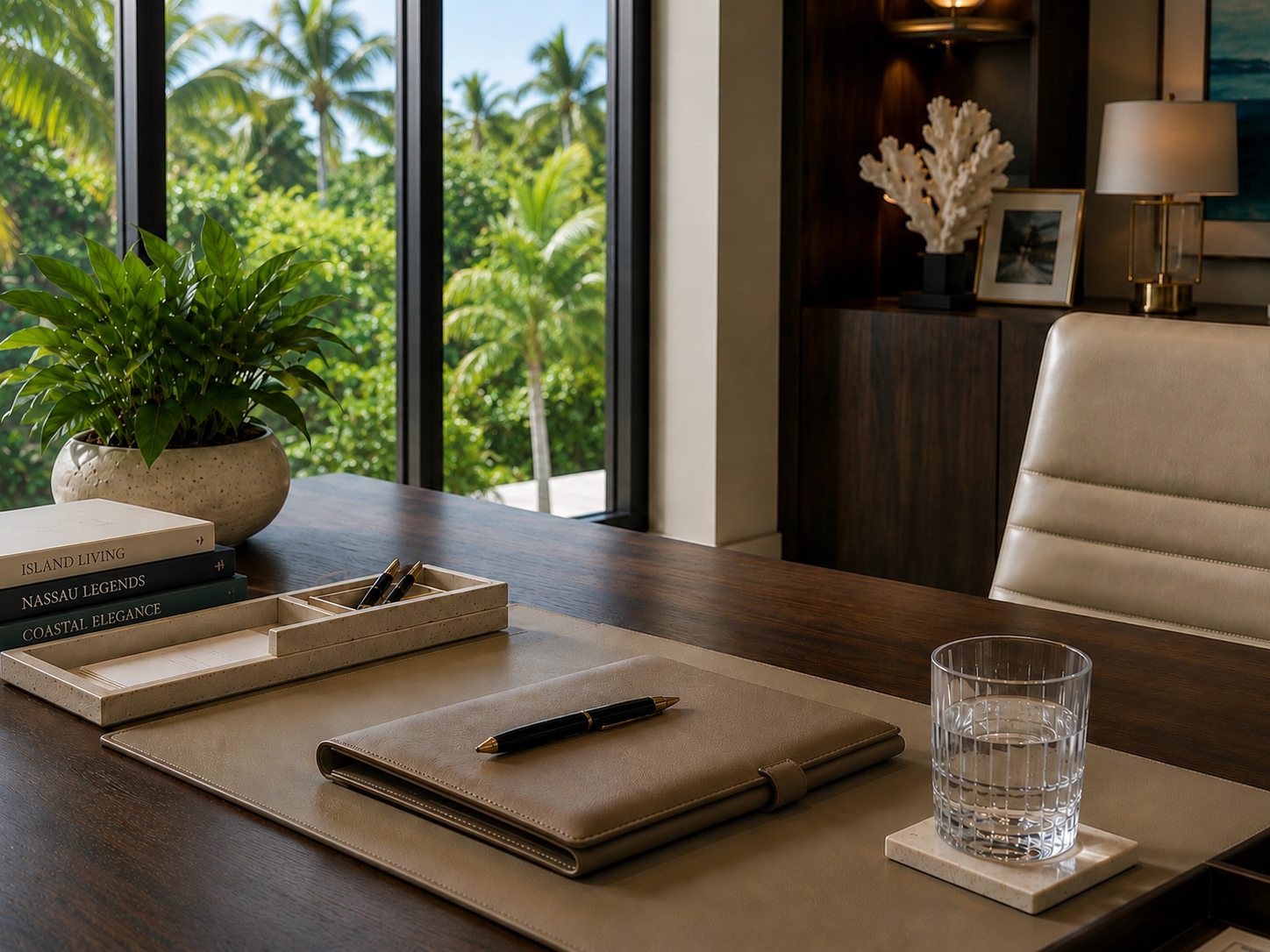 Executive office cleaning and workspace detailing services in Nassau, Bahamas.