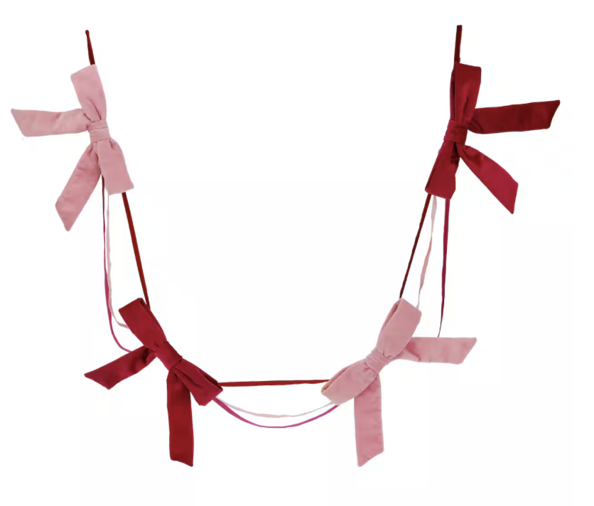 Red & Pink Bow Garland
