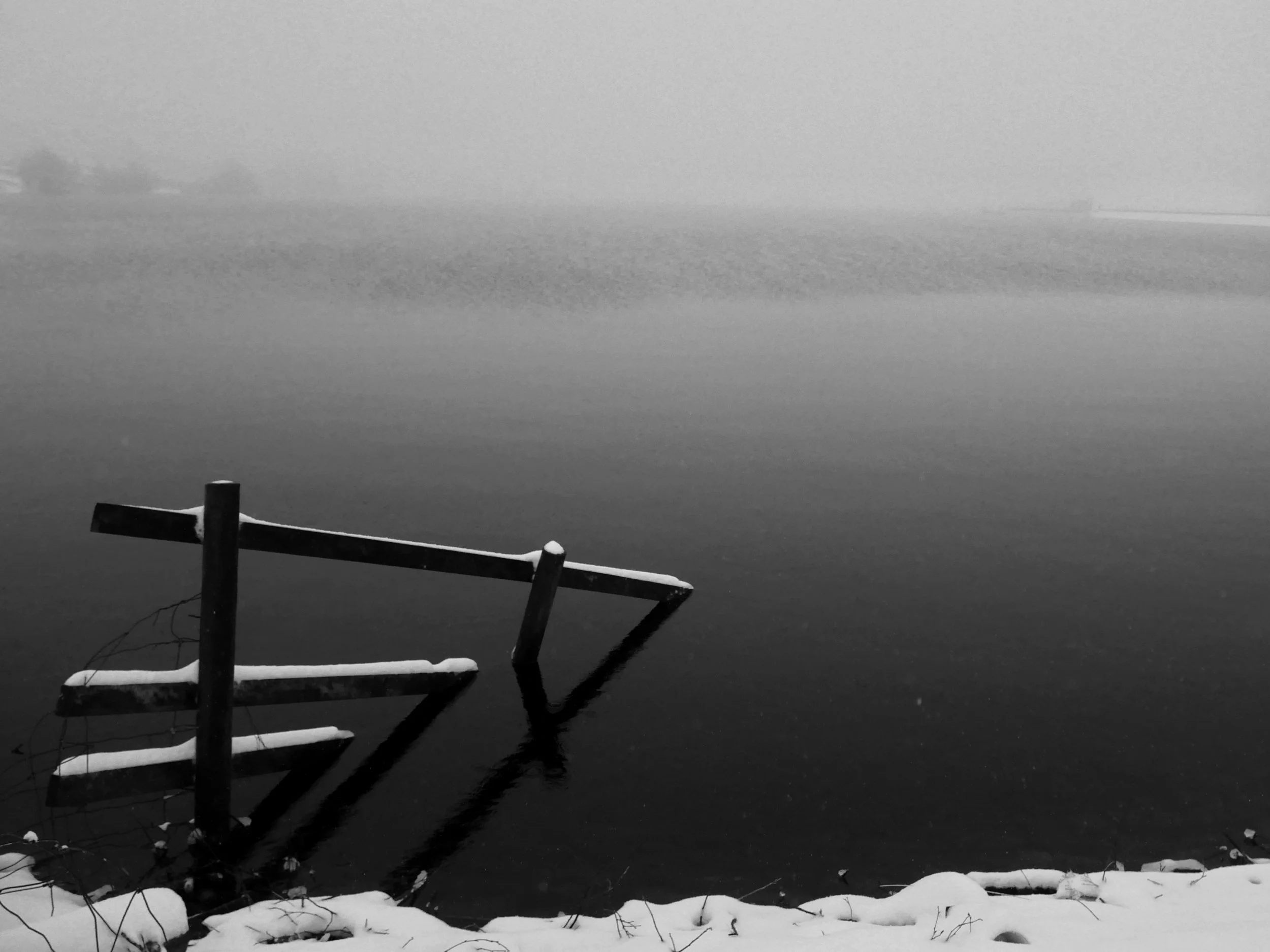 Redmires Reservoir and Snow