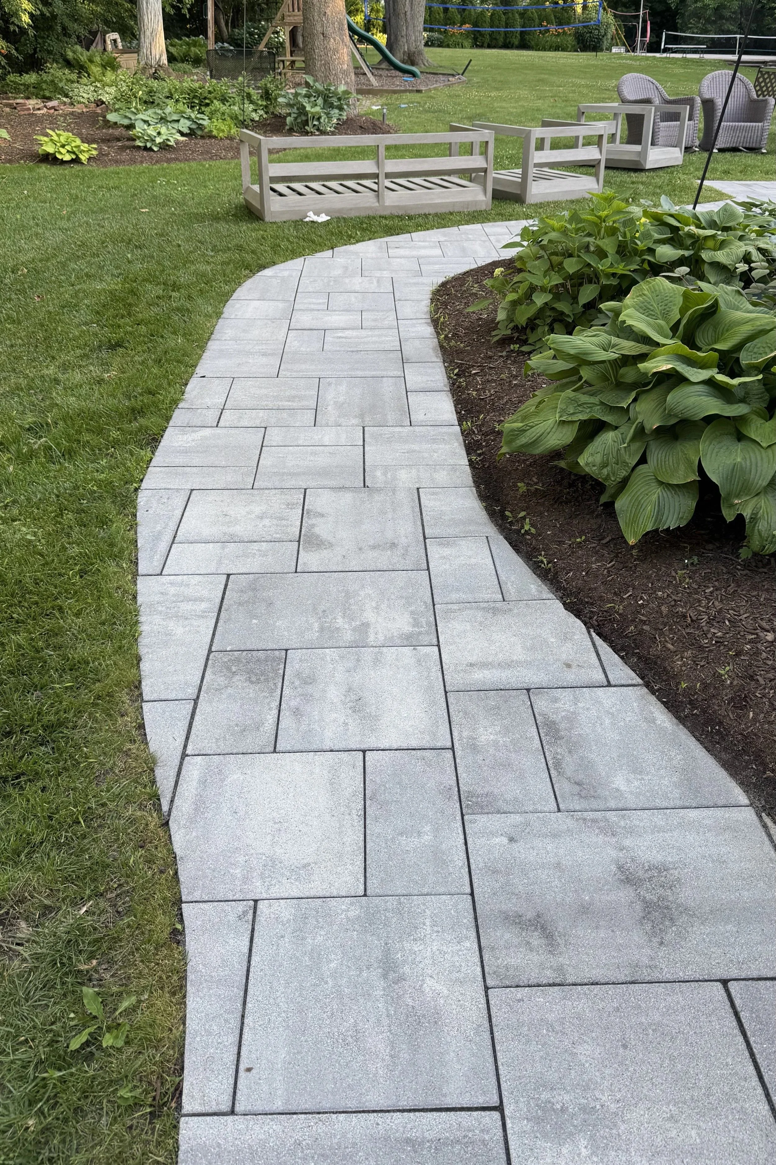 Natural stone Walkway power washing