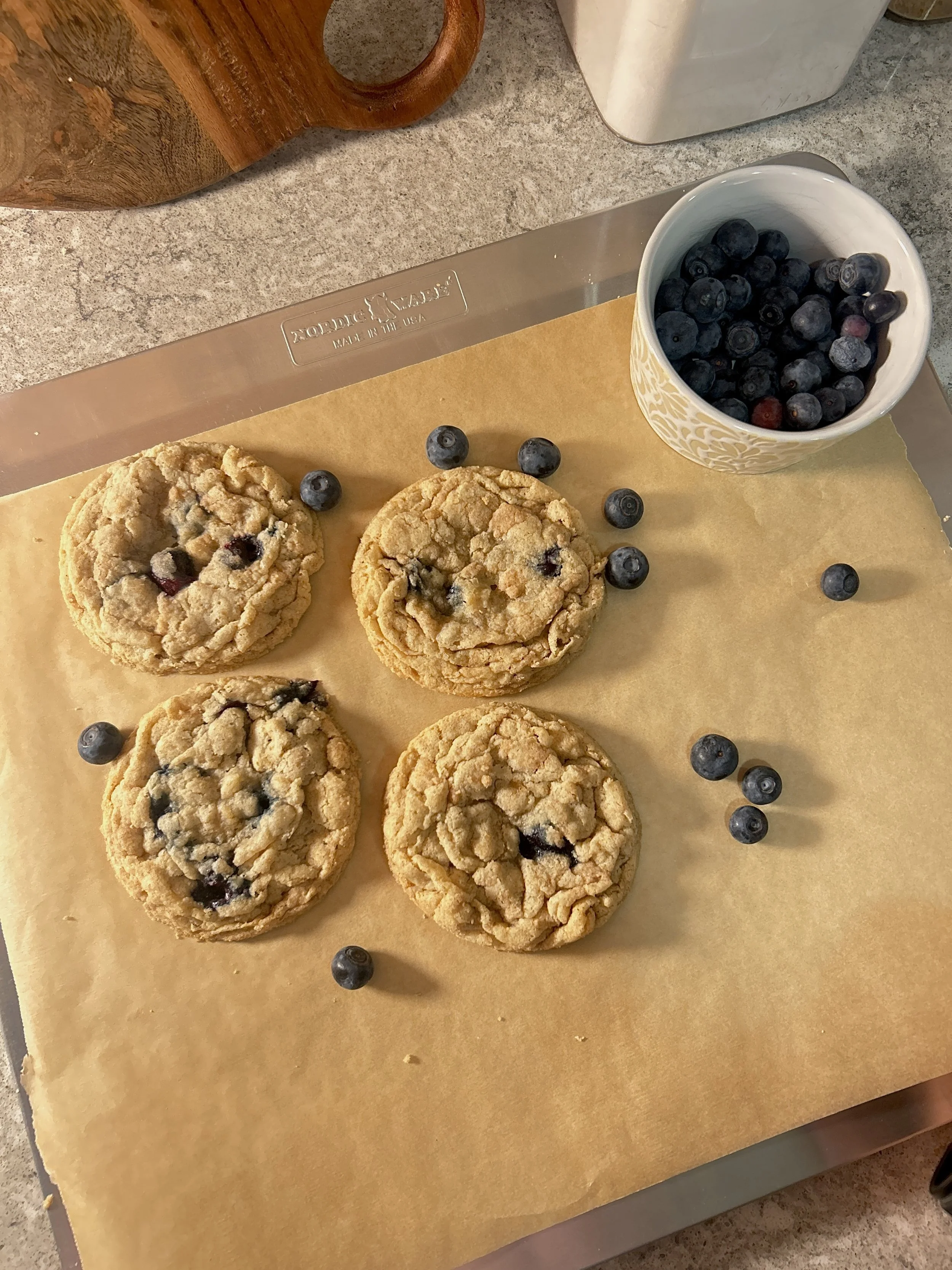 Blueberry Oatmeal Muffin Cookies with a Cinnamon Streusel 