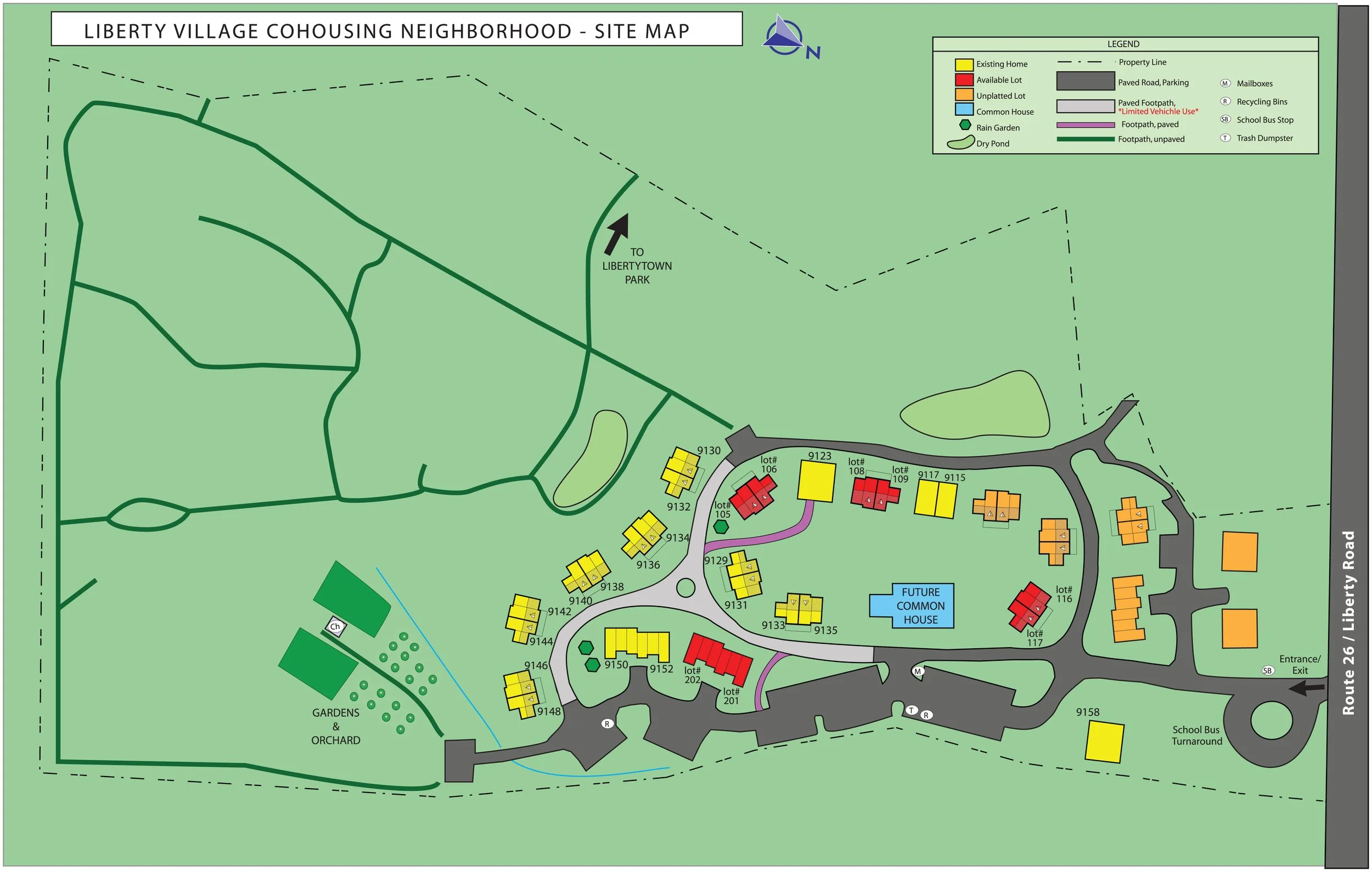 Current map of Liberty Village Cohousing