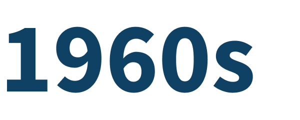 The word '1960s' written in large blue font.