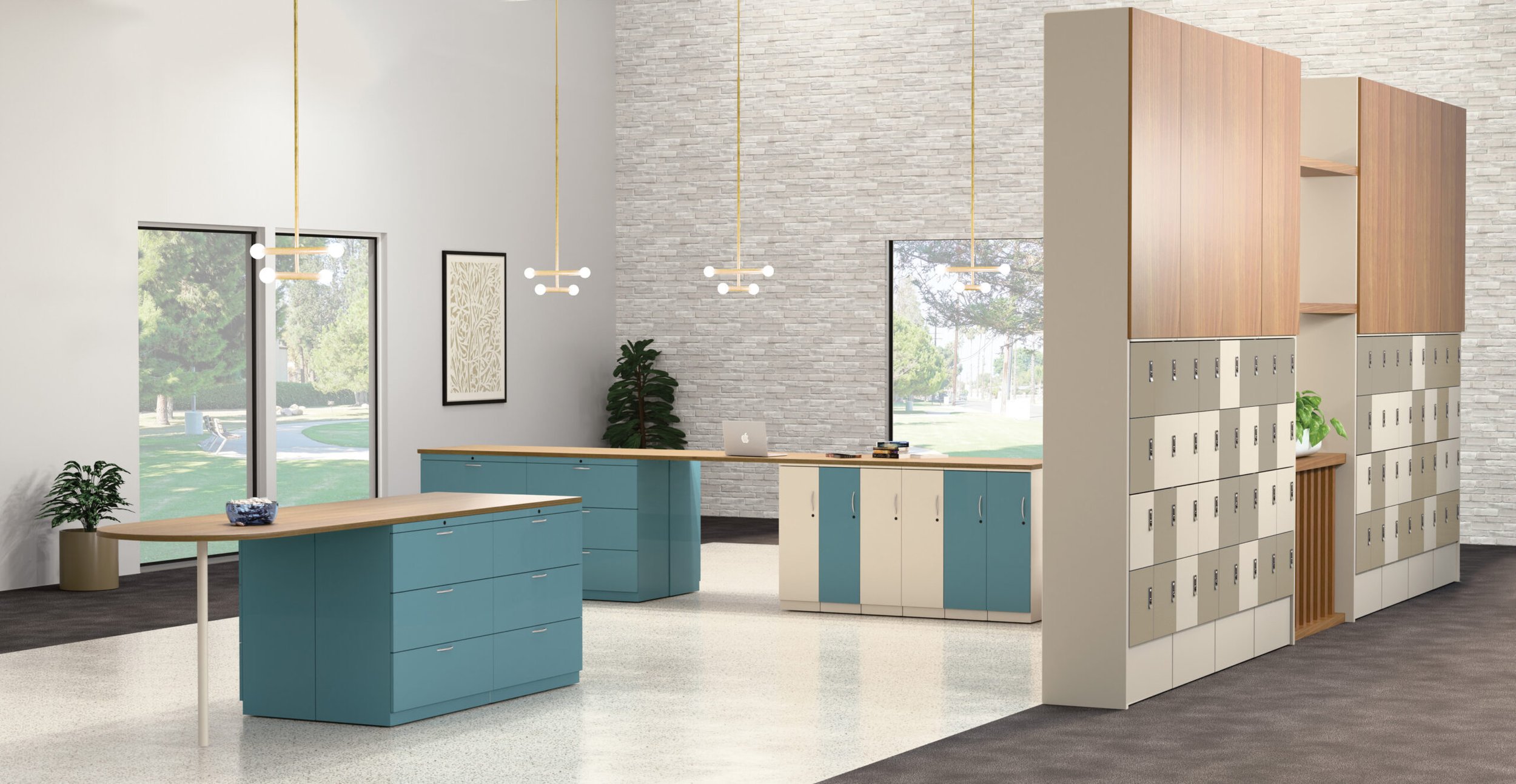 Locker and laterals metal and laminate case goods by Metalworks