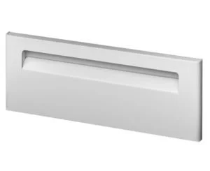 A white rectangular wall air vent with a horizontal grille.