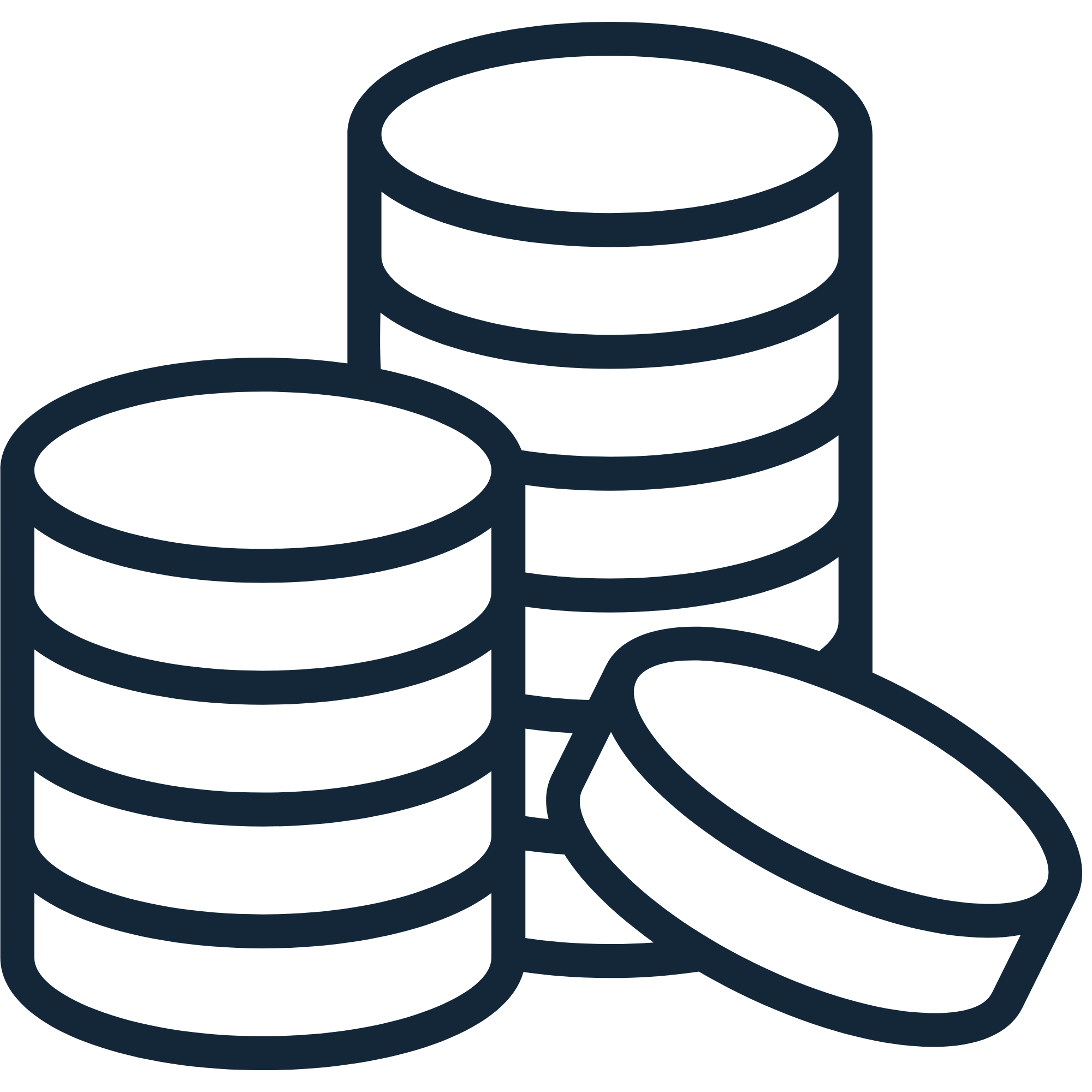 Illustrasjon av en stab av mynter stablet oppå hverandre.