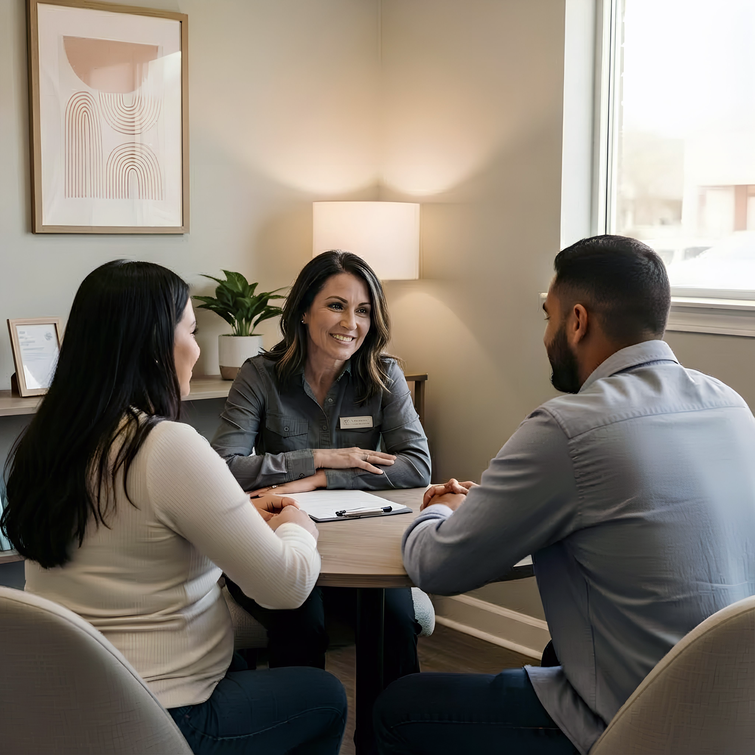 Client services consultant with a couple