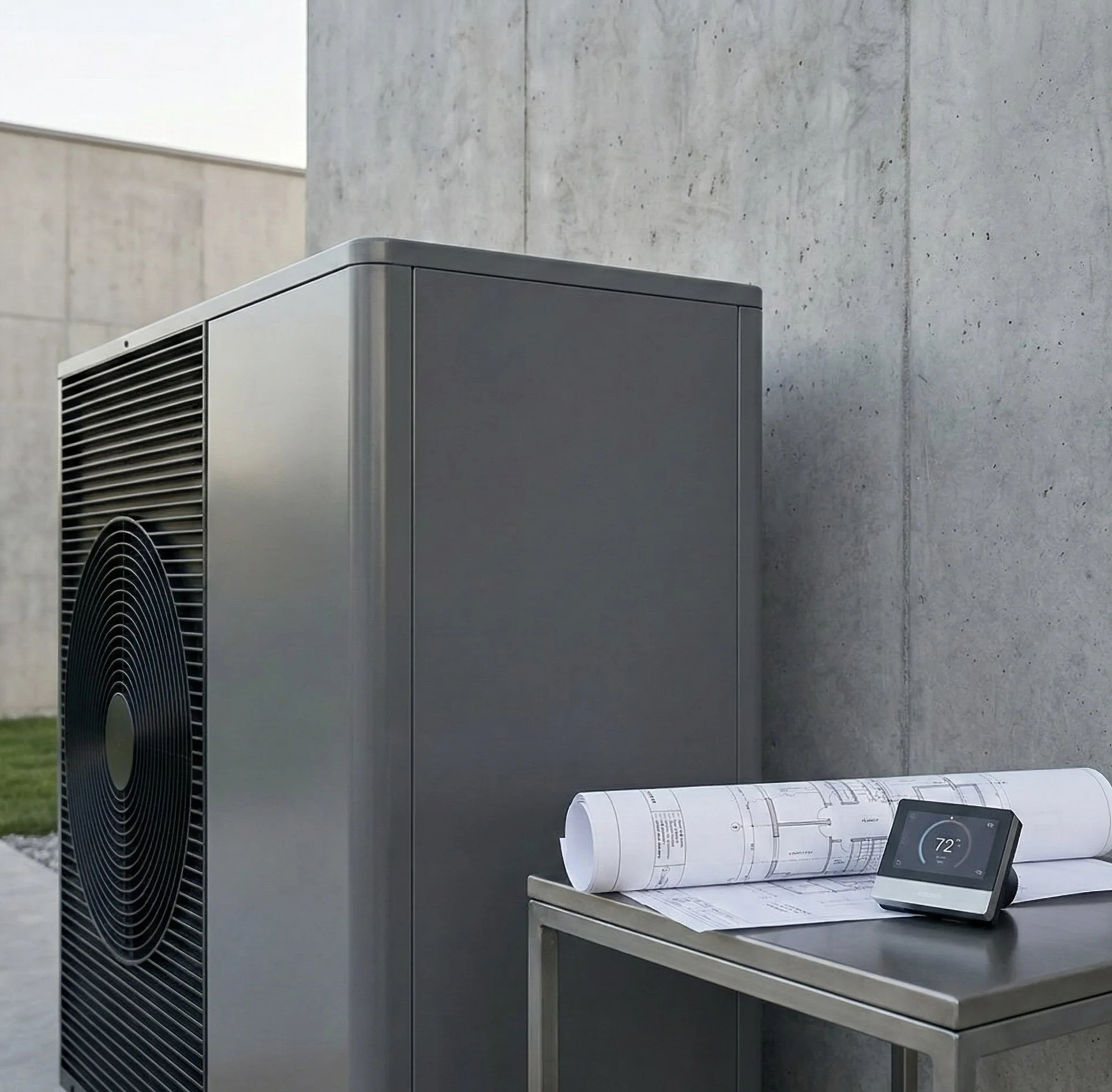 Unità esterna di pompa di calore con progetto dell'impianto