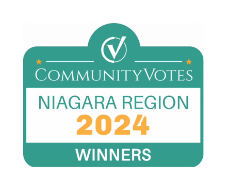 Placard displaying Community Votes Niagara Region 2024 Winner