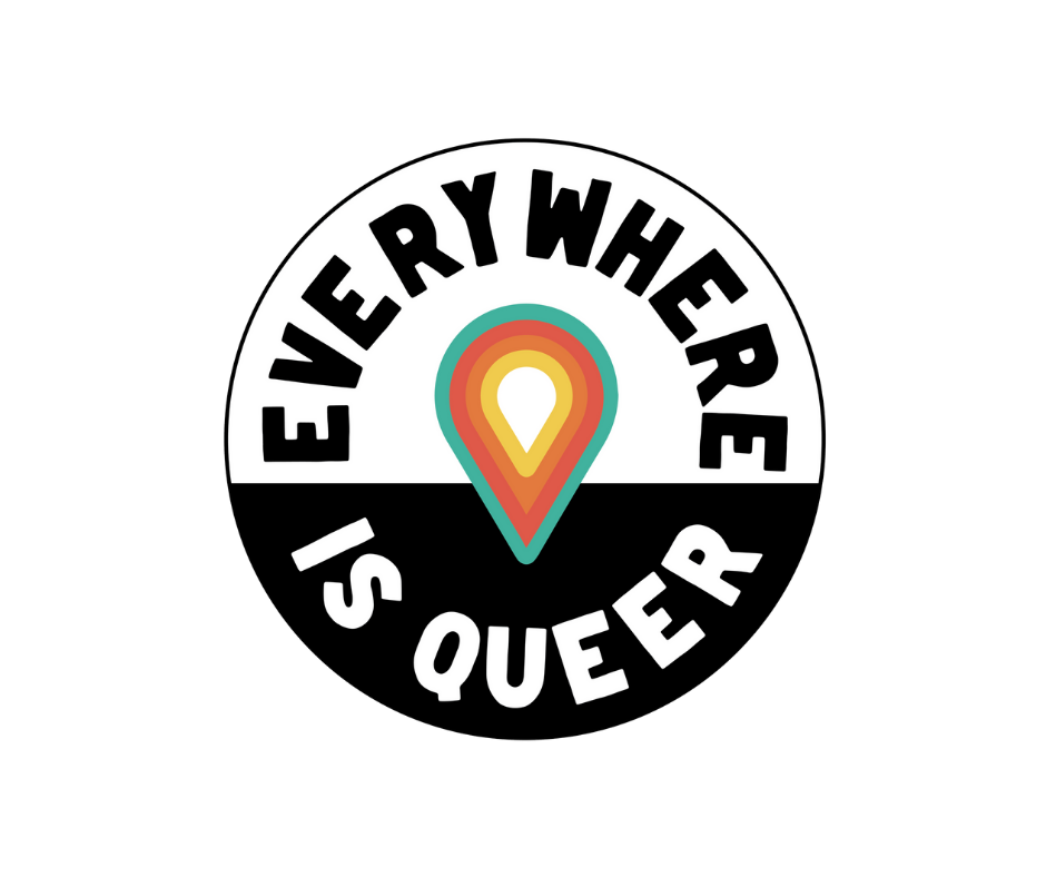 Logo for Everywhere Is Queer, an app for folks looking for queer owned businesses. Selkie is a member of Everywhere is Queer.