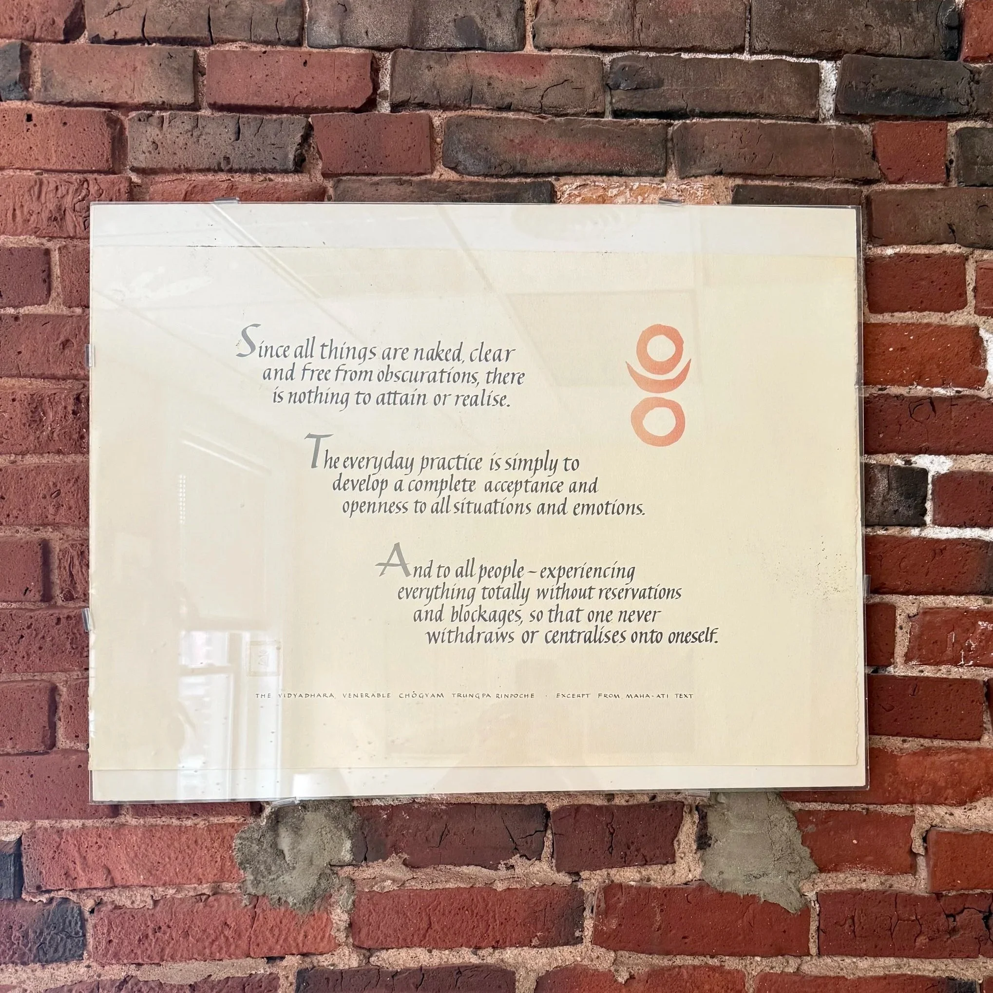 A poem on acceptance from Chogyam Trungpa Rinpoche.