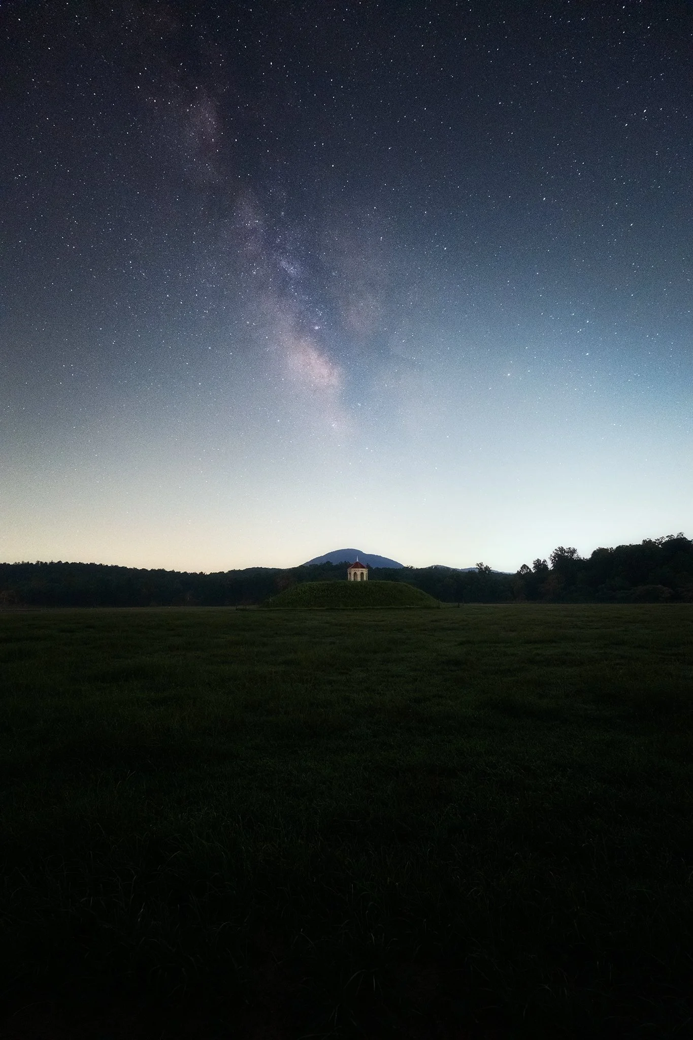 Milky Way over Sautee Nacoochee Indian Mound in North Georgia