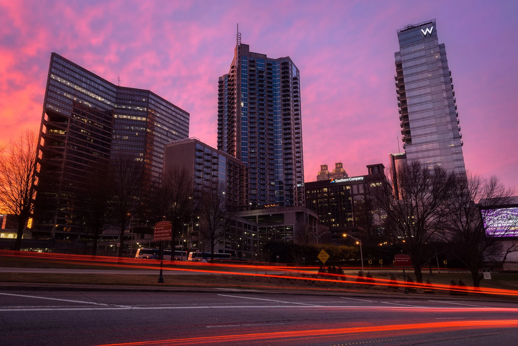 Sunrise near Civic Center in downtown Atlanta