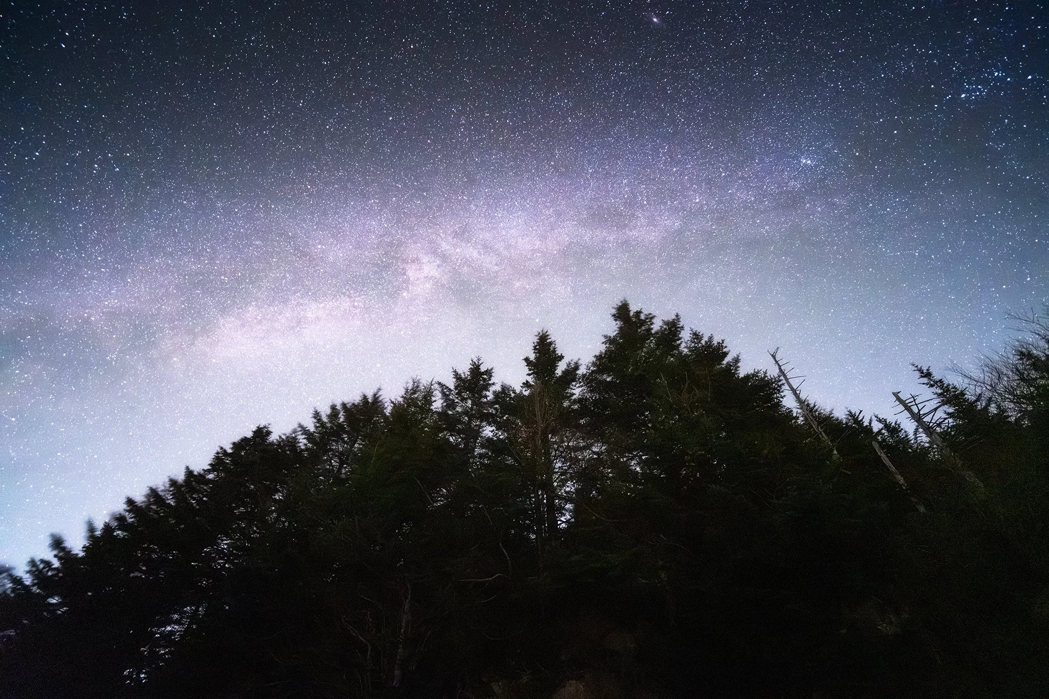 Milky Way tail over Kuwahi (Clingman's Dome) in the Great Smoky Mountains National Park