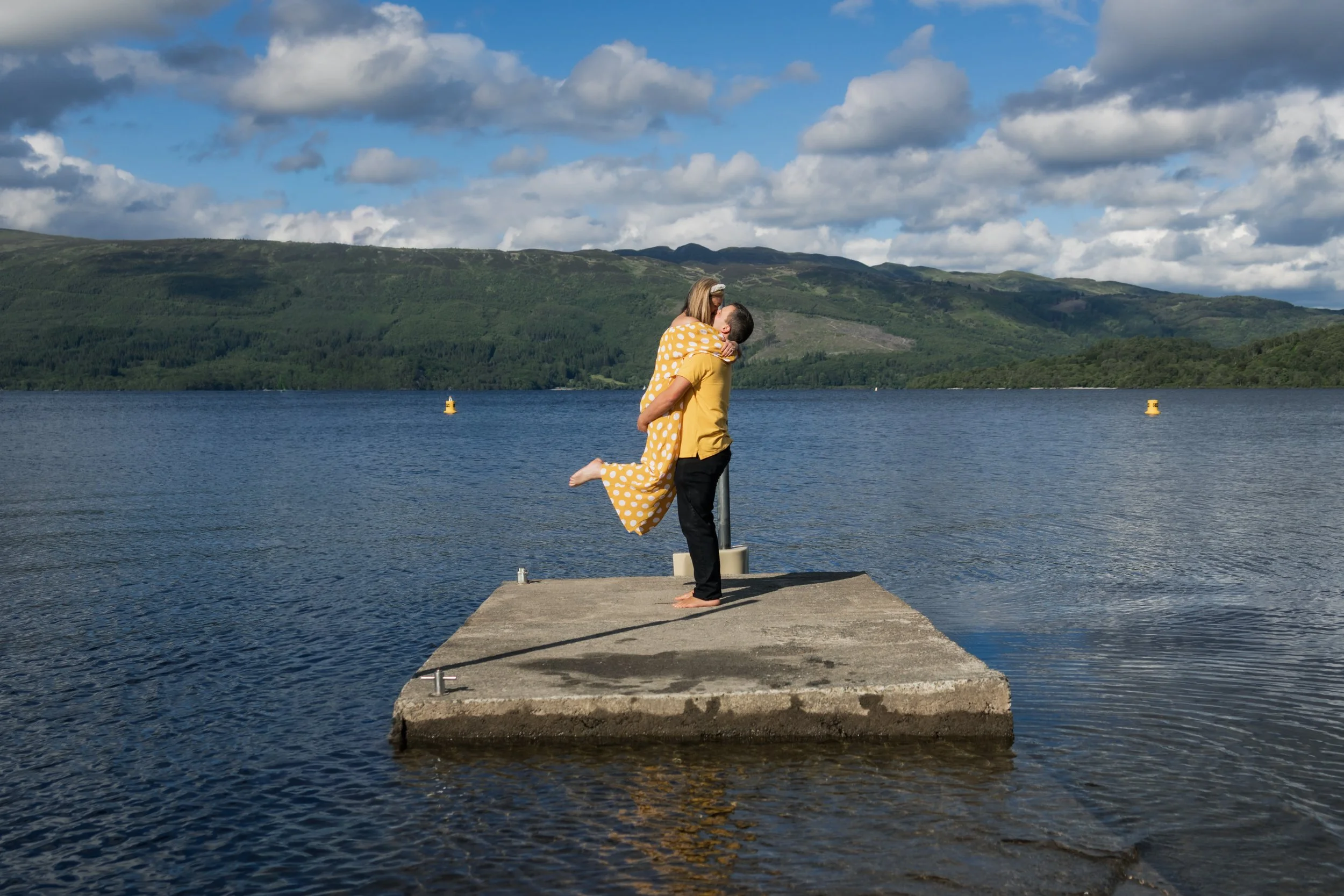 Pre-Wedding Photoshoot in Luss, Loch Lomond | Romantic Couple Session with Their Dog
