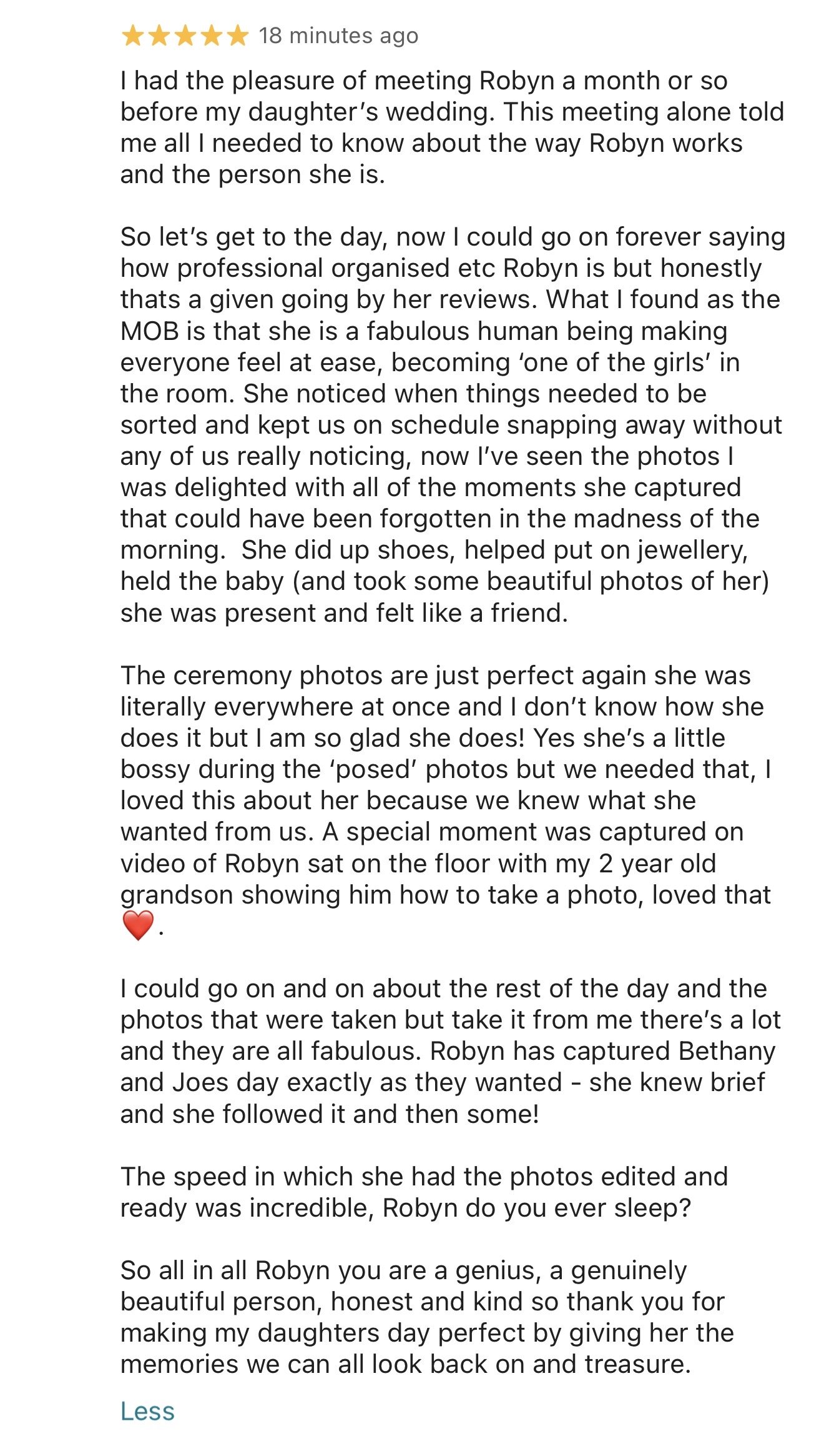A Wonderful Wedding Review from the Mother of the Bride | Robyn Allan Photography