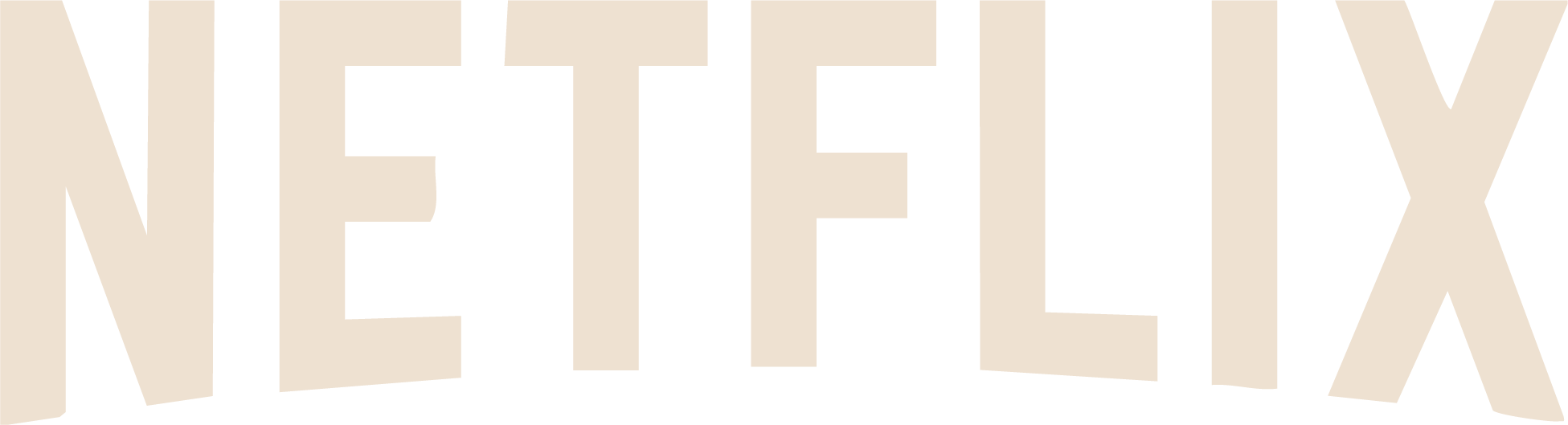 Close-up of the letter N, part of a larger word, possibly 'NETFLIX', with black text on a beige background.