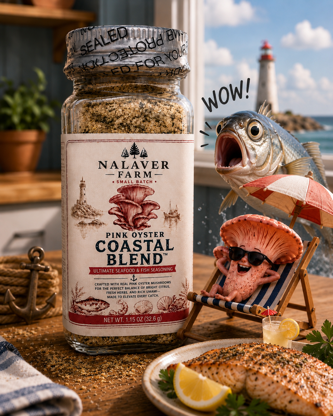 Pink Oyster Costal Blend Mushroom Salt