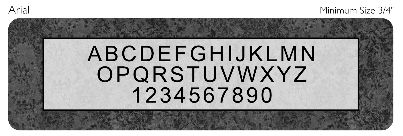 ariel memorial lettering style engraved on granite sample