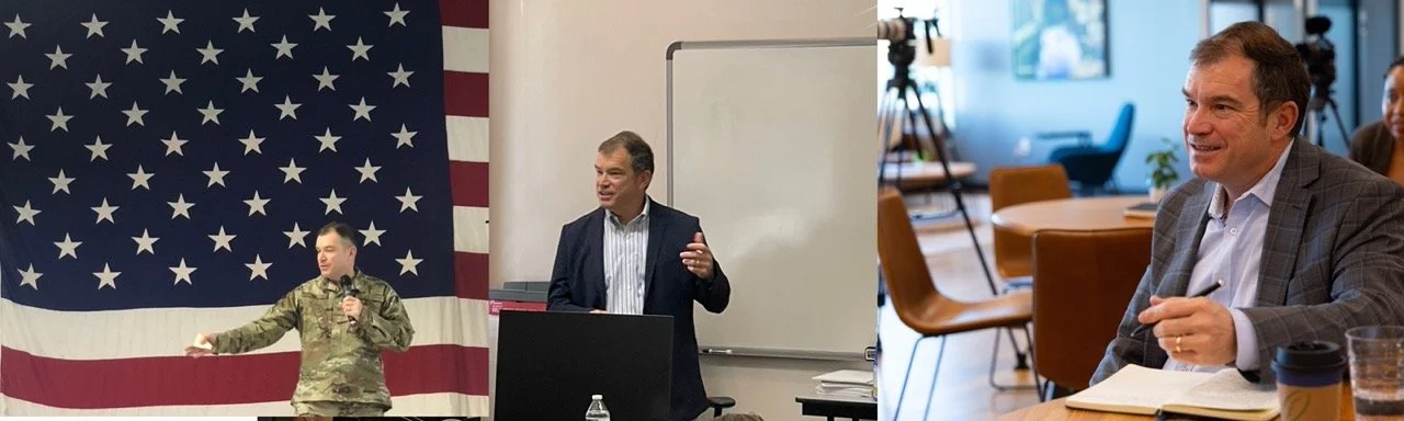 Images of Big Barrington providing coaching, workshops and speeches.