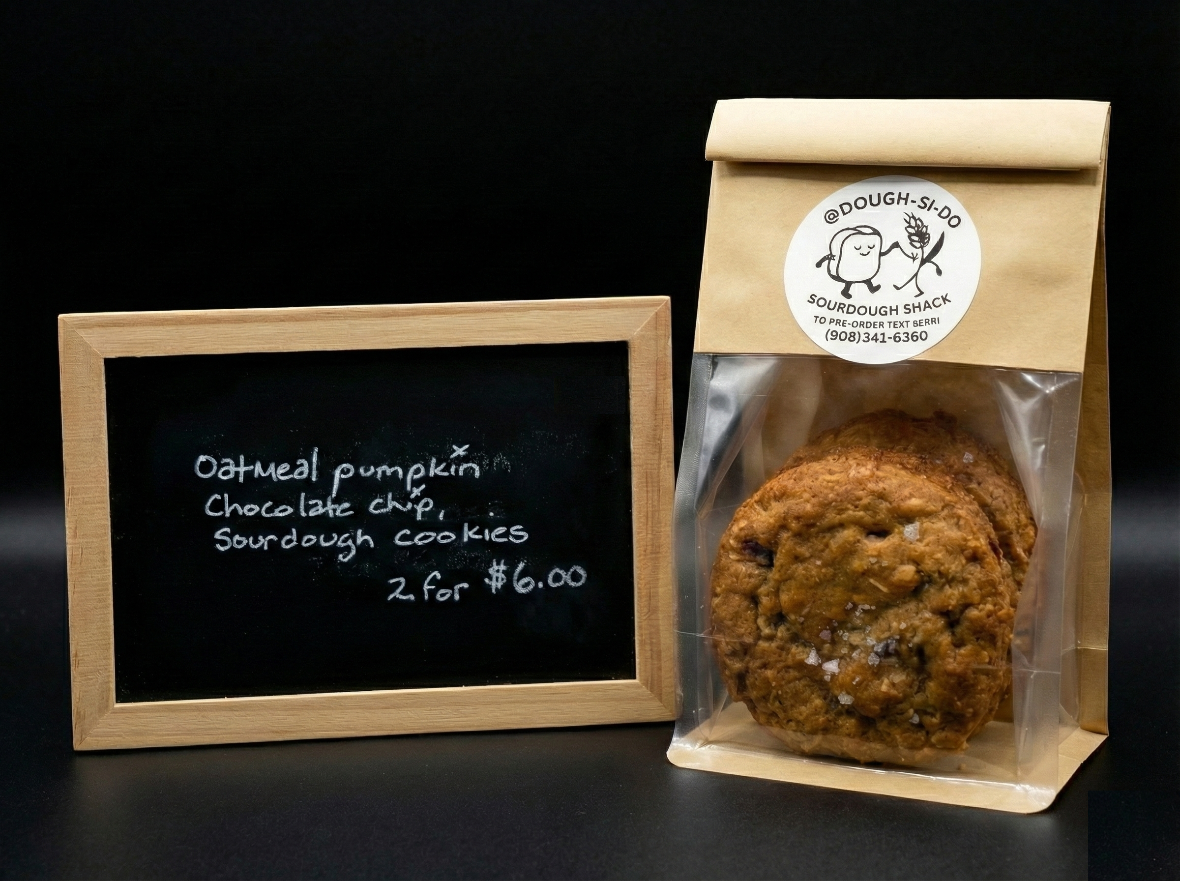 Two Oatmeal Pumpkin Chocolate Chip Cookies