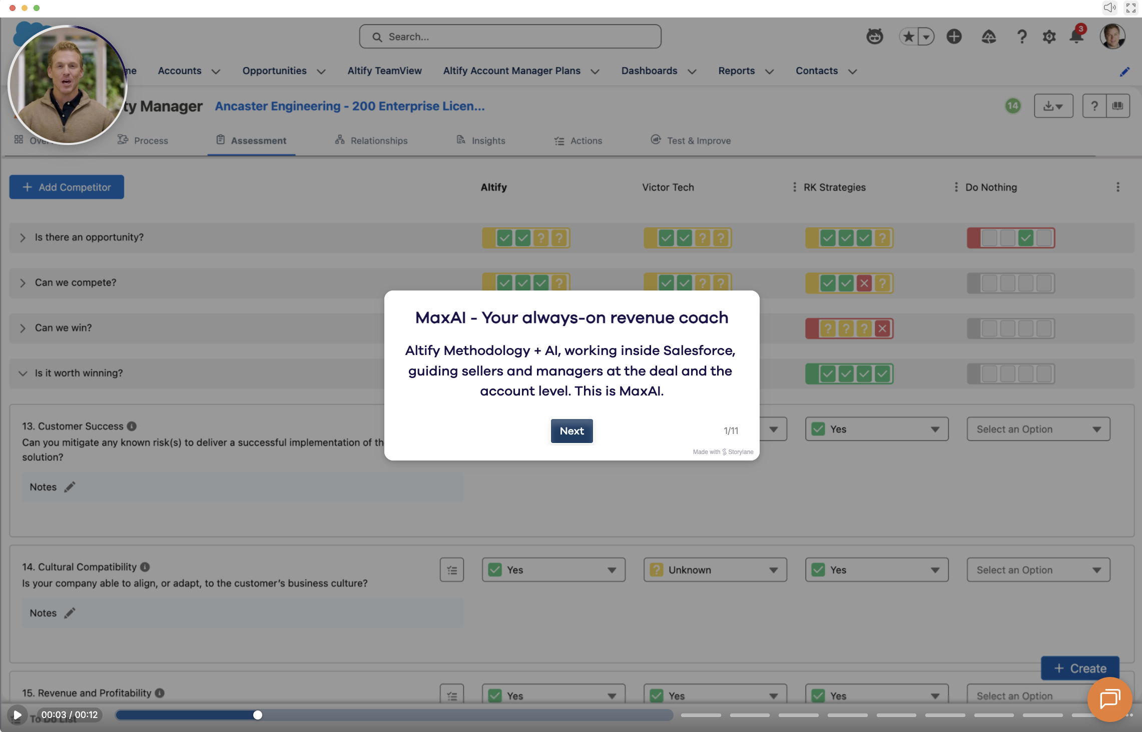 Interactive demo for go-to-market launch of MaxAI