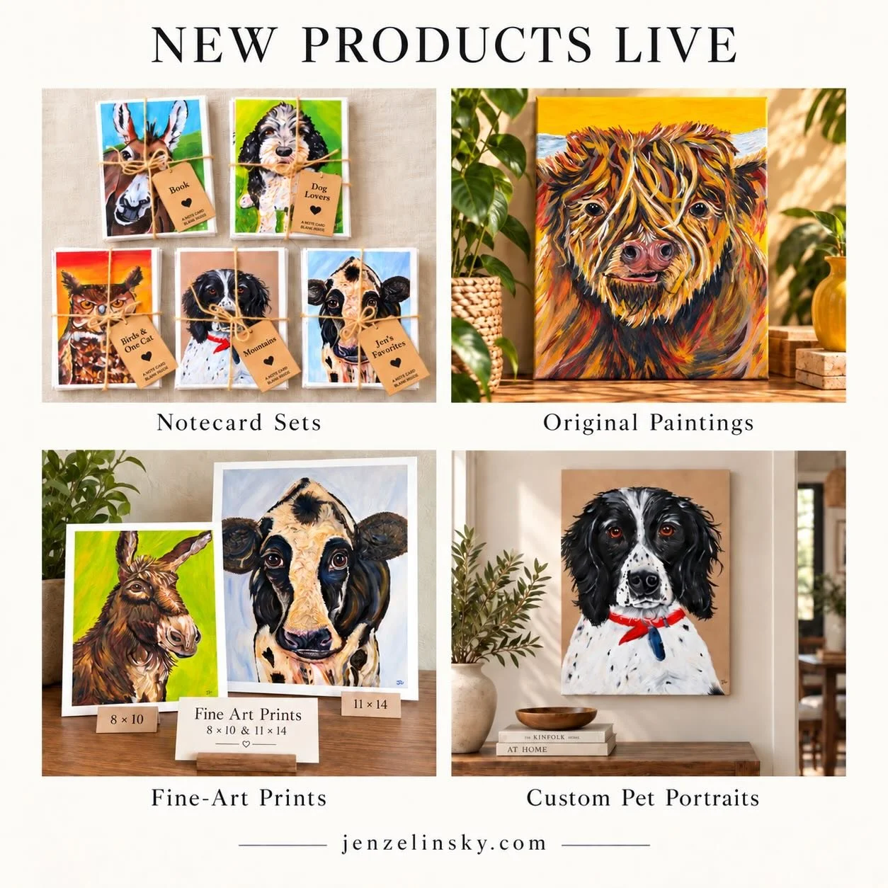 My studio is expanding, and I&rsquo;m excited to share more of what I&rsquo;ve been creating. ✨
www.jenzelinsky.com 💛
#newarrivals #originalart #fineart #notecards #boiseartist