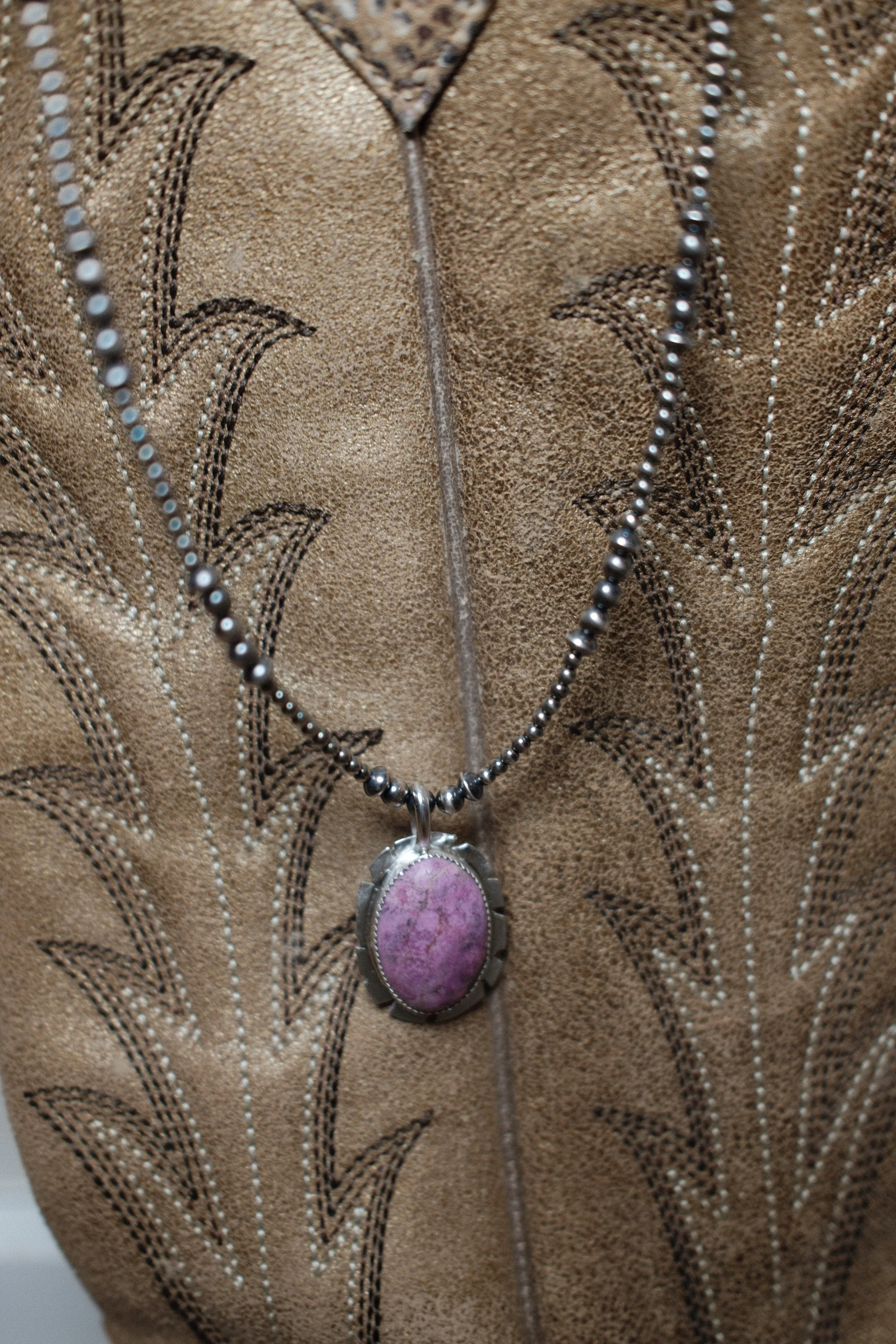 Cobalt Pendant with Navajo Pearls