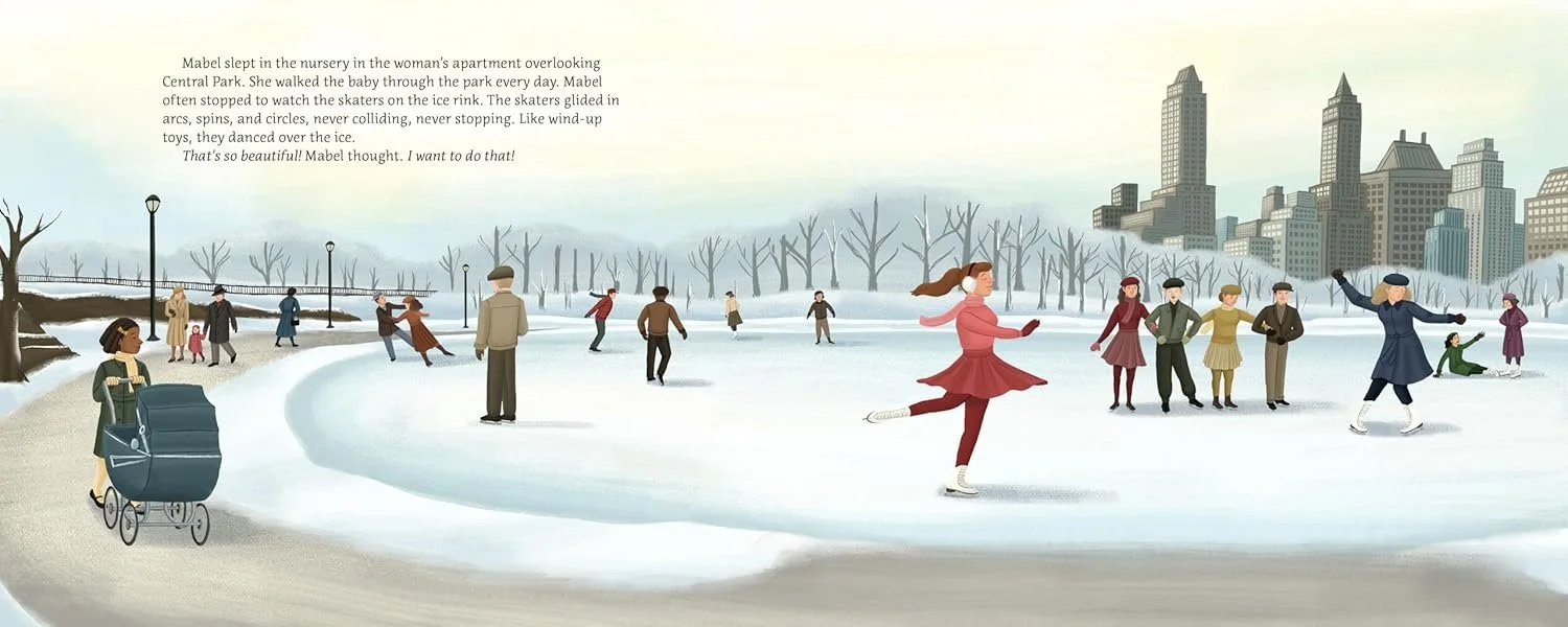 Mabel Fairbanks slept in the baby's nursery and she walked the baby through the park everyday. Mabel often watched the ice skaters on the ice rink.