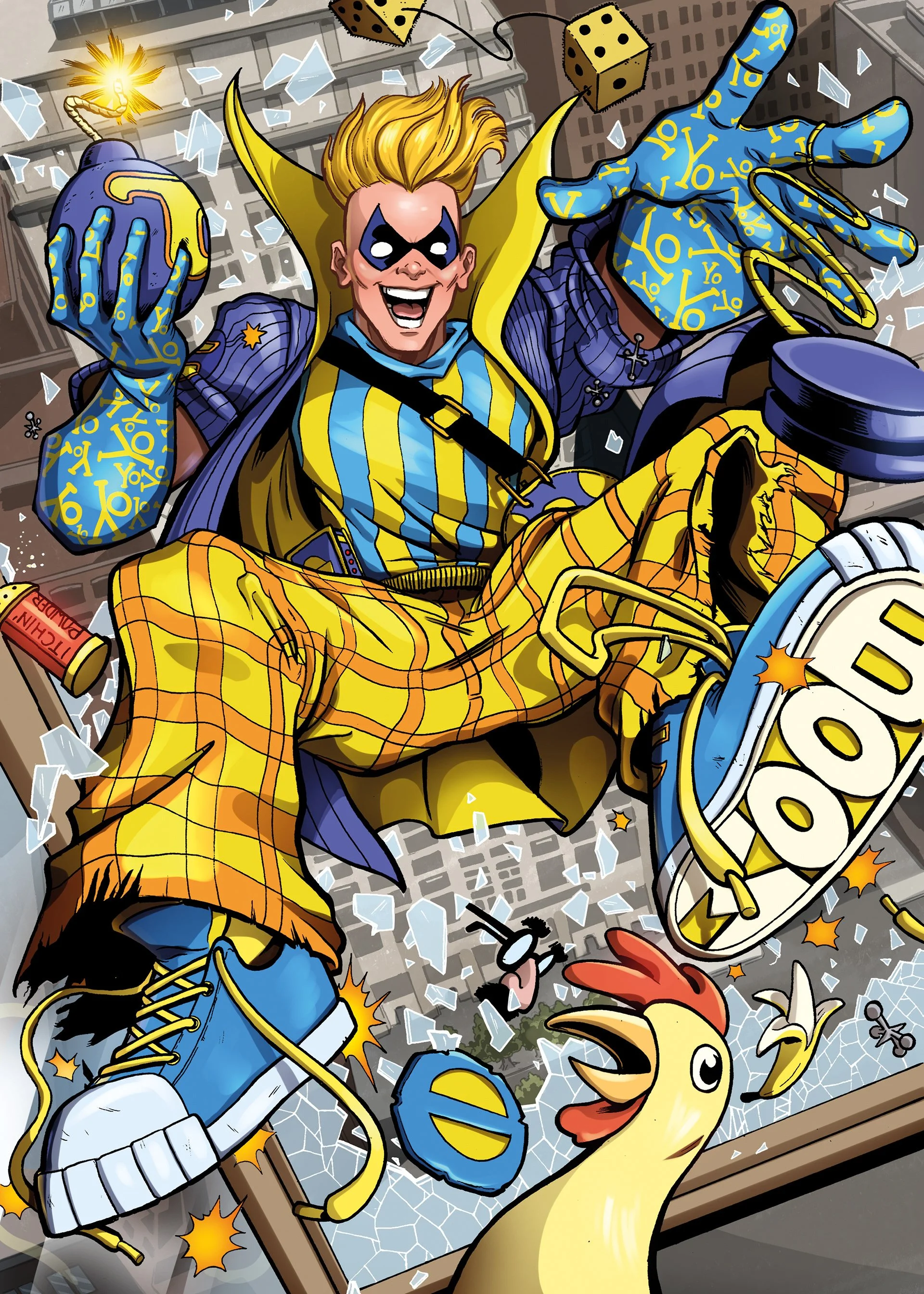 Trading card artwork for the Flash villain, The Trickster!