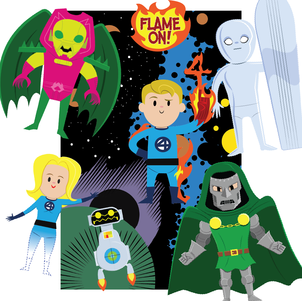Fantastic Four Sticker Sheet - 2