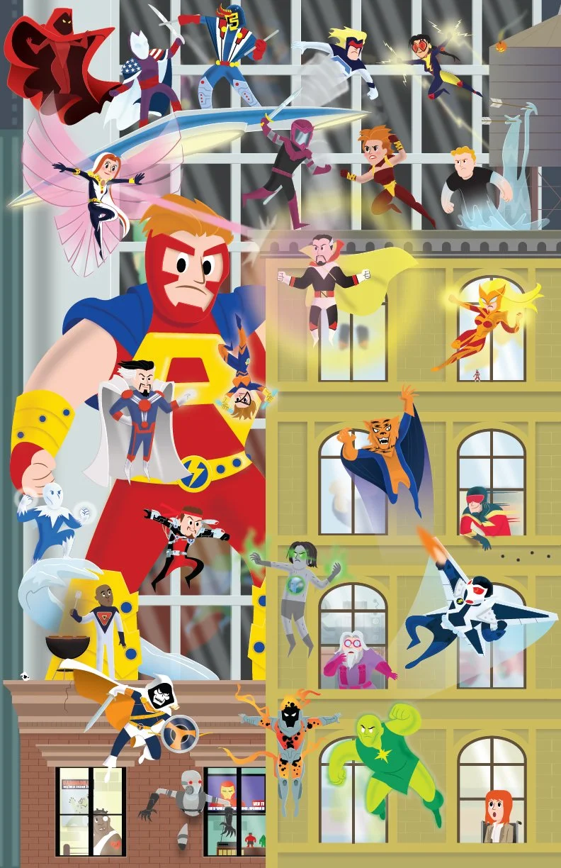 The Thunderbolts connecting Marvel poster.