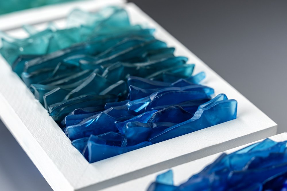 Art made from upcycled spirit and wine bottles gathered from restaurants and bars in Puerto Rico 