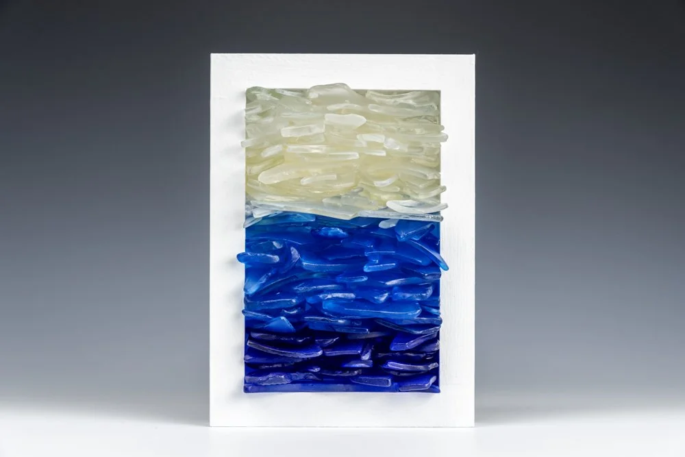 Art made from upcycled spirit and wine bottles gathered from restaurants and bars in Puerto Rico 