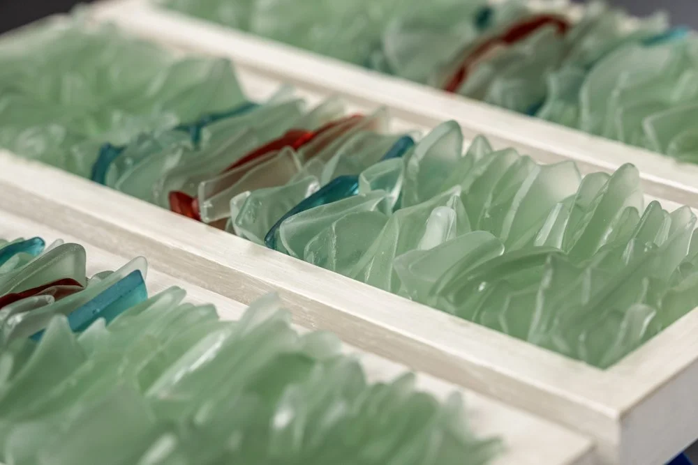 Upcycled spirit and wine bottles hand dyed and made in Puerto Rico