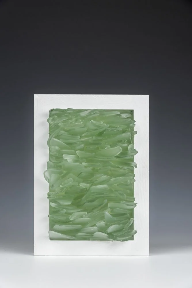 Art made from upcycled spirit Bacardi Rum bottles gathered from restaurants and bars in Puerto Rico 